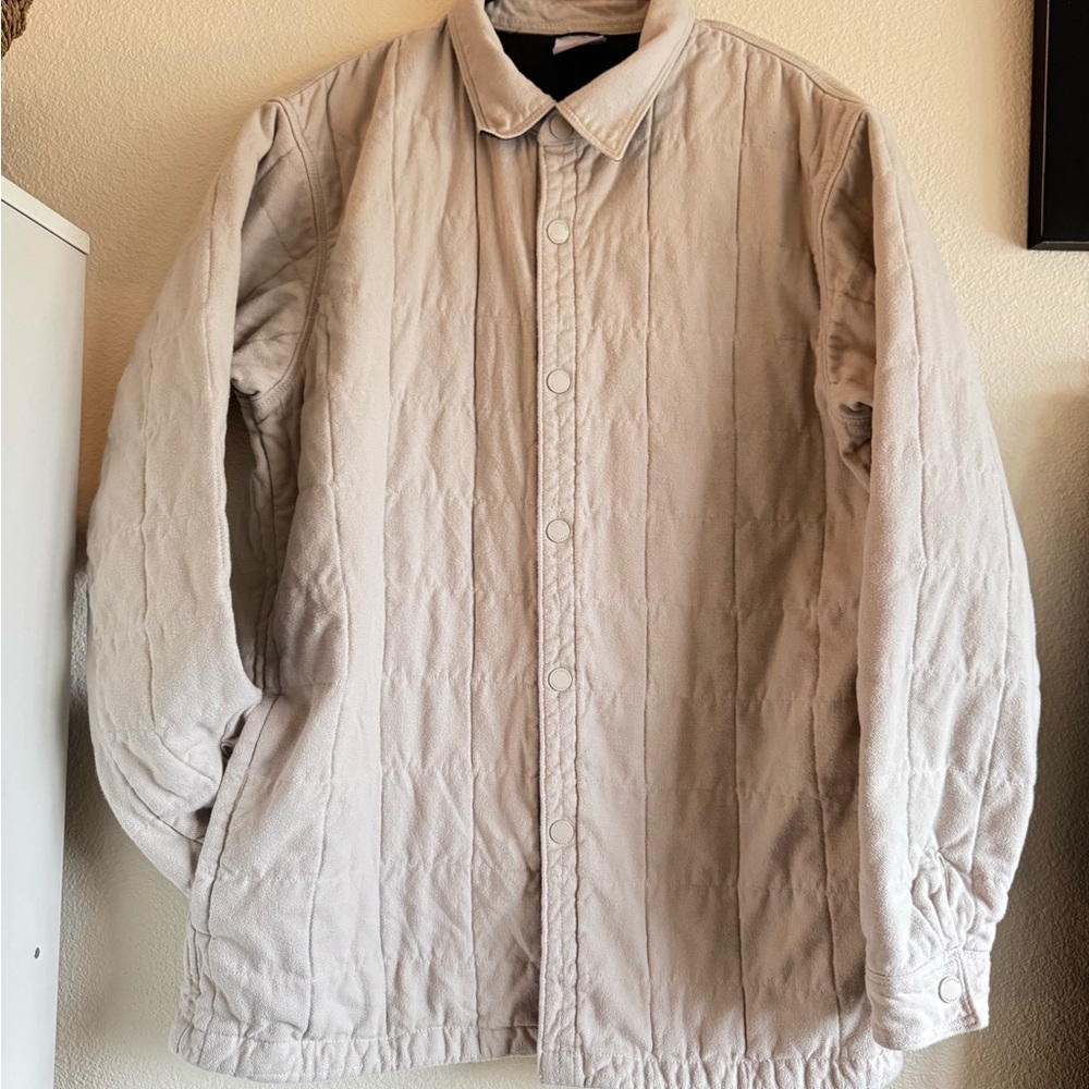 Columbia Men's Quilted Shirt Jacket in Cream - Picture 2 of 3
